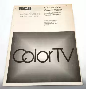 F20550AK RCA Television Owners Manual #2