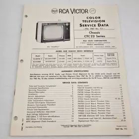 CTC22 RCA Victor Television Service Data Chassis File