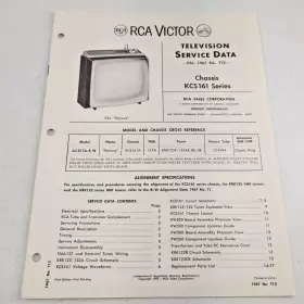 KCS161 RCA Victor Television Service Data Chassis File