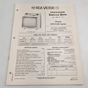 KCS153X RCA Victor Television Service Data Chassis File