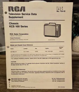 T18-S1 RCA Television Service Data Chassis Kcs