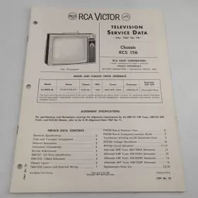 Rca Victor Television Service Data Chassis Kcs 156 File No #2