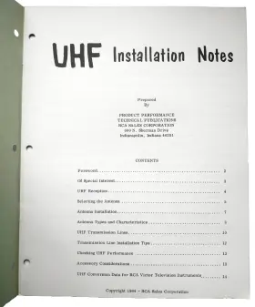 TR-60033 RCA Uhf Performance Technical Publications #2