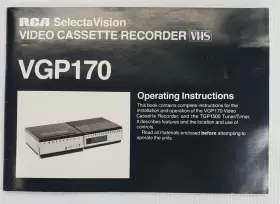 VGP170 RCA Selectavision Vcr Manual Operating