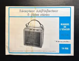 14-908 REALISTIC Owners Manual Fm Am Radio Stereo Player #3