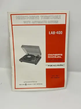 42-2960A REALISTIC Drive Turntable Owners Manual Tandy Radio