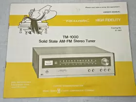 TM-1000 REALISTIC Solid Am Fm Tuner Receiver Instruction