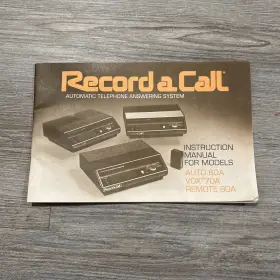 VOX-70A RECORD CALL Answering Manual Auto