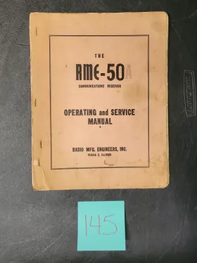 RME-50A RME Communications Receiver Operating Service Manual
