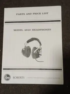 4850 ROBERTS Headphones Service Manual Photocopy