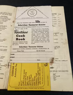 RT-829 ROBERTSHAW Thermal Thermostat Instruction Cooking #2