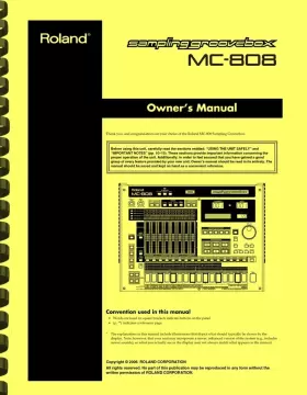 MC-808 ROLAND Sampling Groove Box Owners Manual