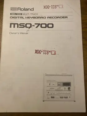 MSQ-700 ROLAND Owners Manual Digital Keyboard Recorder Midi