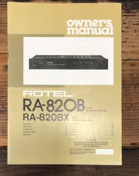 RA-820BX ROTEL Amplifier Owners User Manual