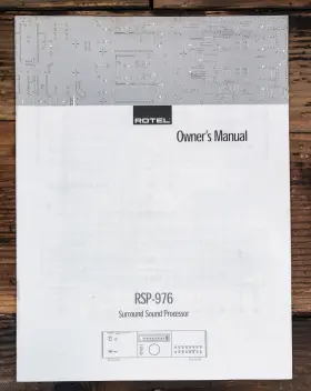 RSP-976 ROTEL Processor Owners User Manual