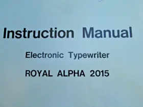 001-01029 ROYAL Alpha Typewriter Instruction Manual #2