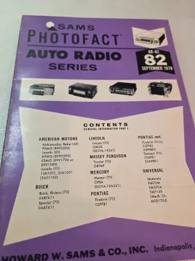AR-82 SAMS Howard Photofact Auto Radio Service Manual Pontiac