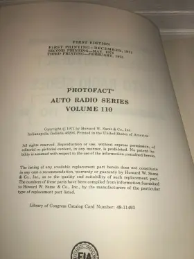 AR-110 SAMS PHOTOFACT Auto Radio Schematics #3