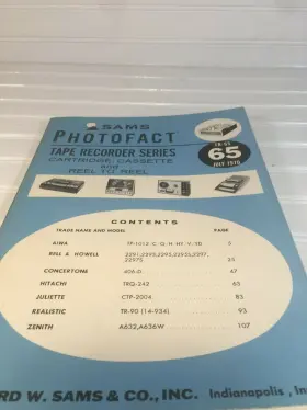 TR-65 SAMS PHOTOFACT Tape Recorder Schematics Repairs #2