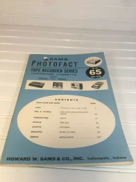 TR-65 SAMS PHOTOFACT Tape Recorder Schematics Repairs