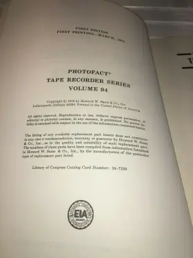 TR-94 SAMS PHOTOFACT Tape Recorder Schematics Repairs #2