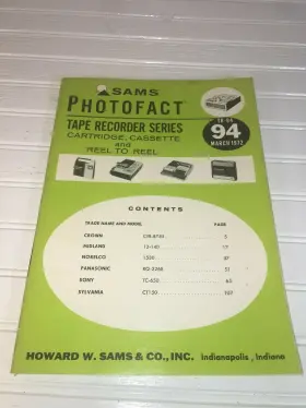 TR-94 SAMS PHOTOFACT Tape Recorder Schematics Repairs