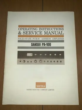 PA-100 SANSUI Public Amplifier Owners Service Manual