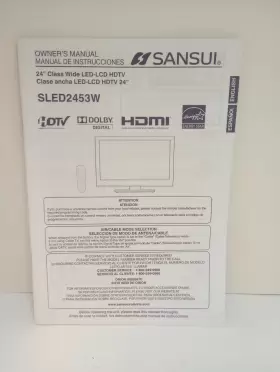 SLED2453W SANSUI Tv Insttuctions Paper Manual English Espanol