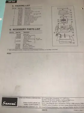 SR-333 SANSUI Turntable Service Manual #3