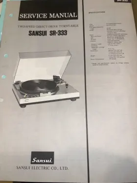 SR-333 SANSUI Turntable Service Manual