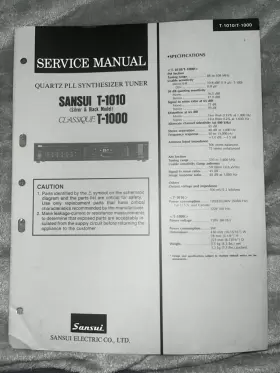 T-1010 SANSUI Stereo Tuner Service Manual