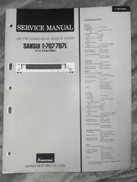 T-707 SANSUI Stereo Tuner Service Manual