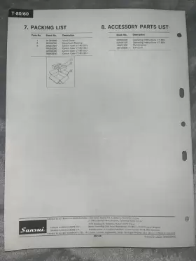 T-80 SANSUI Stereo Tuner Service Manual #2