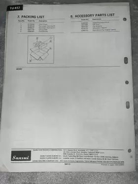 TU-417 SANSUI Stereo Tuner Service Manual #2