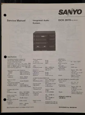 DCX-2670 SANYO Service Manual