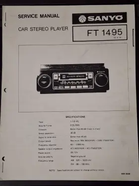 FT-1495 SANYO Car Stereo Player Service Manual Photocopy