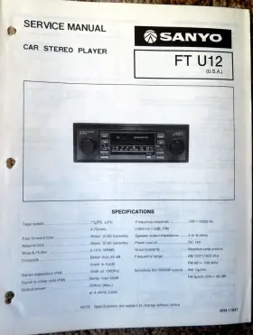 FT-U12 SANYO Service Manual Car Stereo Player