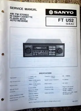 FT-U52 SANYO Service Manual Car Stereo Player