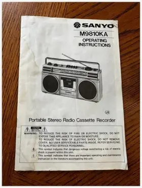 M9810KA SANYO Stereo Radio Cassette Recorder Boombox Manual