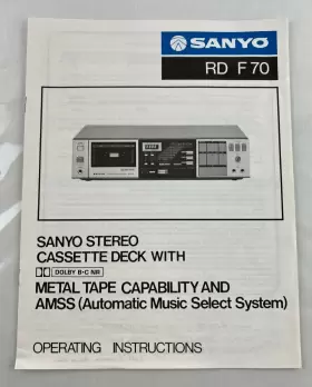 RD-F70 SANYO Stereo Cassette Deck Operating Manual