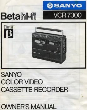 VCR-7300 SANYO Beta Fi Owners Manual