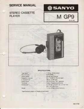 WM-17790 SANYO Stereo Cassette Player Service Manual