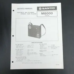 WM-2904 SANYO Am Fm Radio Track Tape Player Service Manual