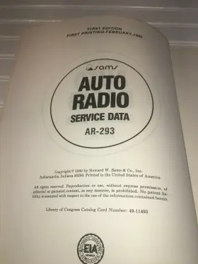 AR-293 SASMS PHOTOFACT Sams Auto Radio Schematics Service #3