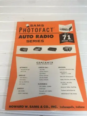 AR-71 SASMS PHOTOFACT Sams Auto Radio Schematics Service Data