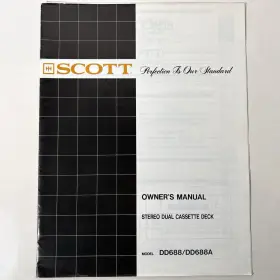 DD688 SCOTT Stereo Dual Cassette Deck Manual Owners Booklet