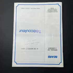 14910 SEARS Television Tv Owners Instruction Manual #2