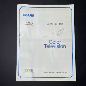 14910 SEARS Television Tv Owners Instruction Manual