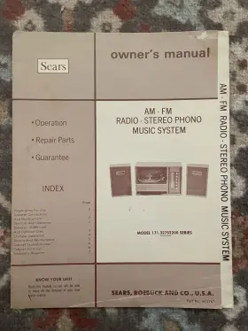 171.32752200 SEARS Am Fm Radio Stereo Phono Music Manual