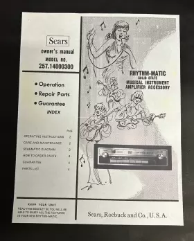 257.14000300 SEARS Rhythm Matic Solid Drum Owners Manual